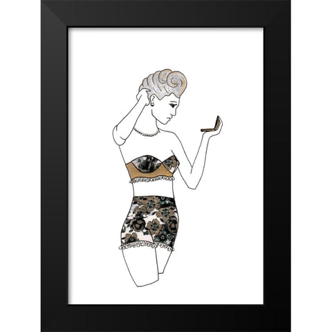 010a Black Modern Wood Framed Art Print by Steel, Emma
