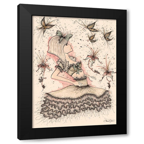 ES014 Black Modern Wood Framed Art Print by Steel, Emma