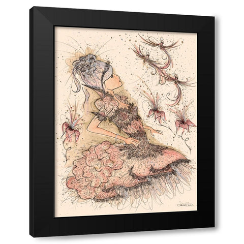 ES015 Black Modern Wood Framed Art Print by Steel, Emma