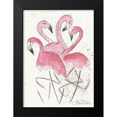 023a Black Modern Wood Framed Art Print by Steel, Emma