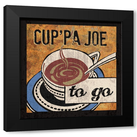 CupPa Joe Black Modern Wood Framed Art Print by Clark, Erin