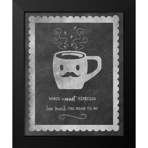 Face Coffee Black Modern Wood Framed Art Print by Clark, Erin