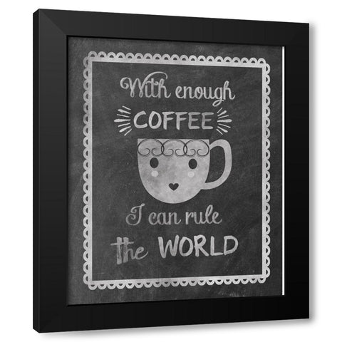 Rule Coffee Black Modern Wood Framed Art Print by Clark, Erin