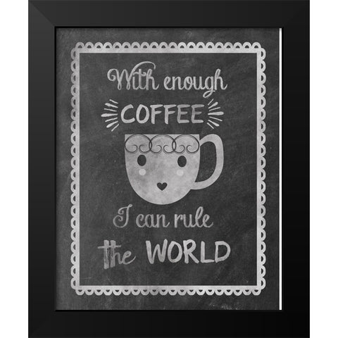 Rule Coffee Black Modern Wood Framed Art Print by Clark, Erin