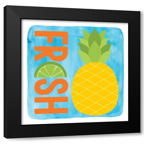 Fresh Pineapple Black Modern Wood Framed Art Print with Double Matting by Clark, Erin