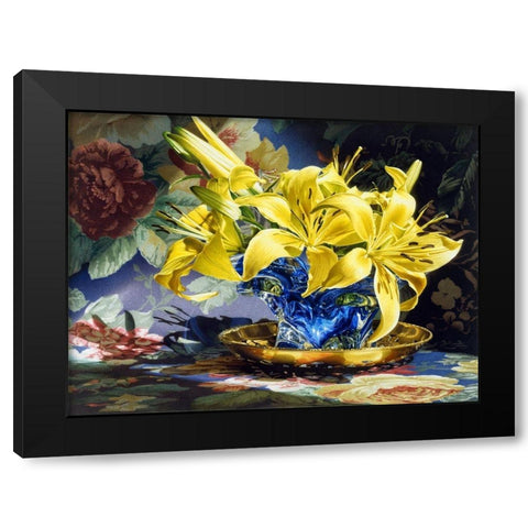 Fire And Ice Black Modern Wood Framed Art Print by Chartier, Francois