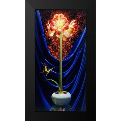 Mme Butterfly Black Modern Wood Framed Art Print by Chartier, Francois