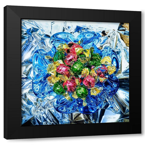 Rhapsodie in Blue Black Modern Wood Framed Art Print by Chartier, Francois