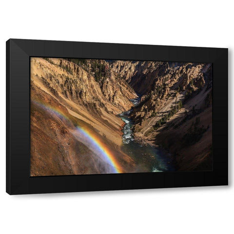 Brink of Lower Falls YNP Black Modern Wood Framed Art Print by Galloimages Online