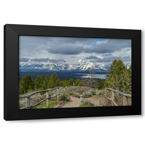 Jackson Lake Overlook GTNP Black Modern Wood Framed Art Print by Galloimages Online