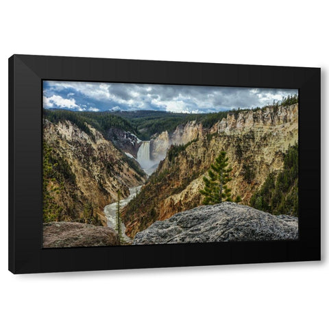 Lower Falls YNP Grand Canyon Black Modern Wood Framed Art Print by Galloimages Online