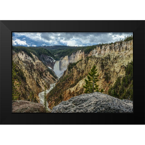 Lower Falls YNP Grand Canyon Black Modern Wood Framed Art Print by Galloimages Online