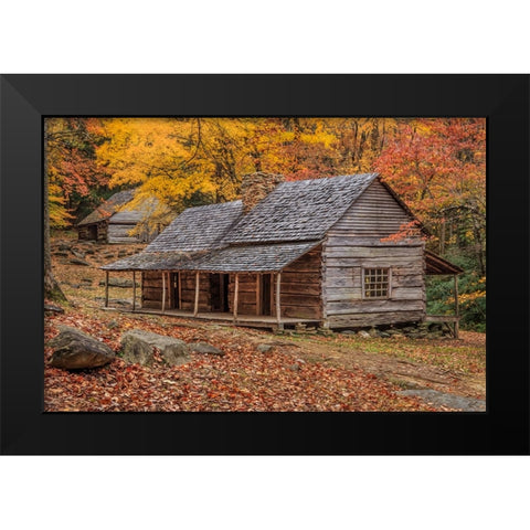 Bud Ogle Place With Barn Black Modern Wood Framed Art Print by Galloimages Online