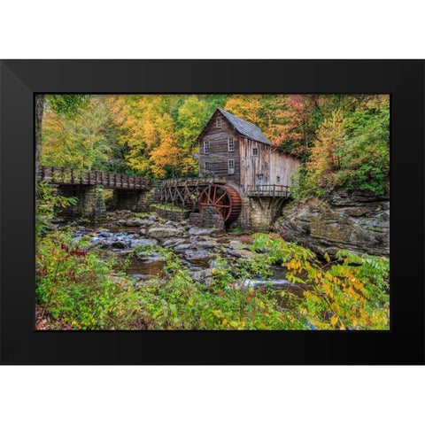 Grist Mill Fall 2013 1 Black Modern Wood Framed Art Print by Galloimages Online