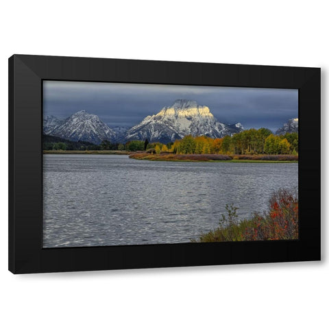 Oxbow Bend Band Of Light Black Modern Wood Framed Art Print with Double Matting by Galloimages Online
