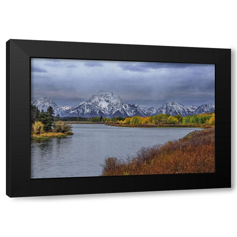Oxbow Bend Fall 2013 Black Modern Wood Framed Art Print by Galloimages Online