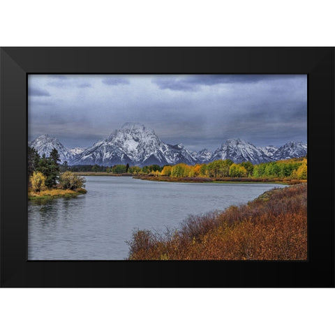 Oxbow Bend Fall 2013 Black Modern Wood Framed Art Print by Galloimages Online