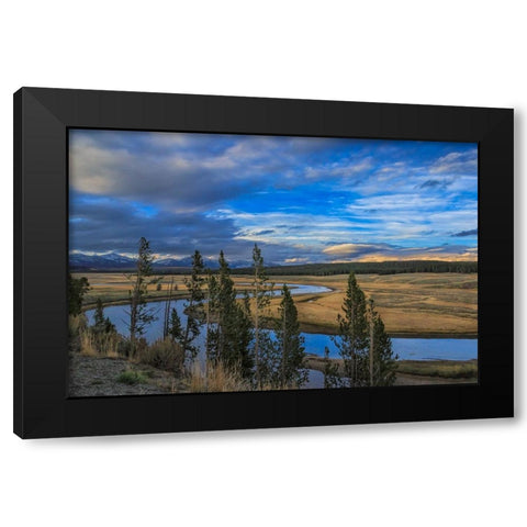 S Curve Hayden Valley Black Modern Wood Framed Art Print by Galloimages Online