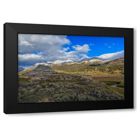 Soda Butte In Yellowstone Black Modern Wood Framed Art Print by Galloimages Online