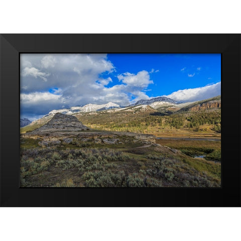 Soda Butte In Yellowstone Black Modern Wood Framed Art Print by Galloimages Online