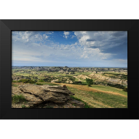 Bucks Hill View Black Modern Wood Framed Art Print by Galloimages Online