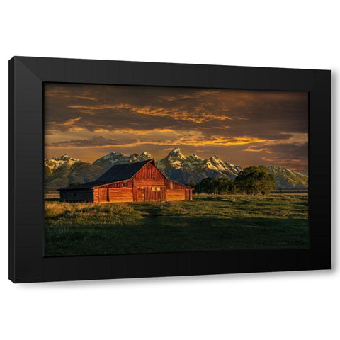 Moulton Barn Sunrise Black Modern Wood Framed Art Print by Galloimages Online