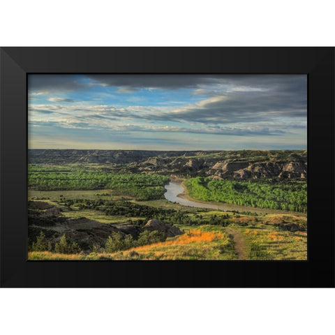River Bend Overlook Black Modern Wood Framed Art Print by Galloimages Online