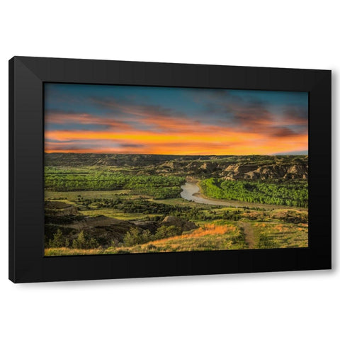 Sunrise At River Bend Overlook Black Modern Wood Framed Art Print by Galloimages Online