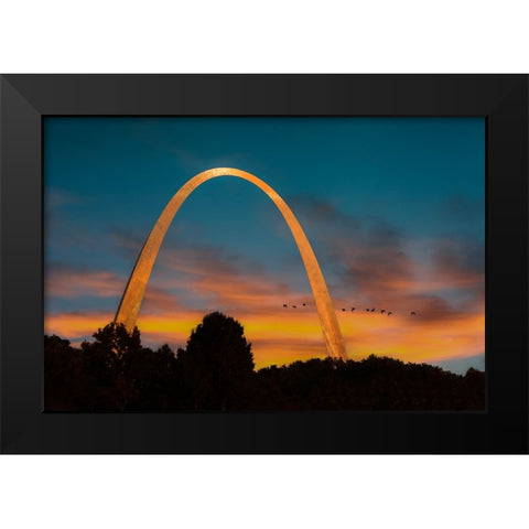 The Arch At Sunset Black Modern Wood Framed Art Print by Galloimages Online