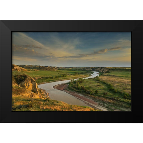 Wind Canyon Overlook Black Modern Wood Framed Art Print by Galloimages Online