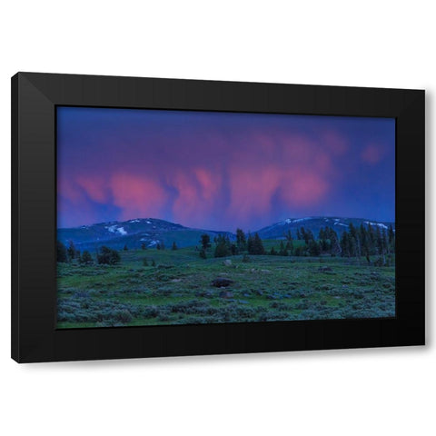 YNP Sunset Black Modern Wood Framed Art Print by Galloimages Online