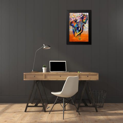 African Colours Black Modern Wood Framed Art Print by Stevenson, Graeme