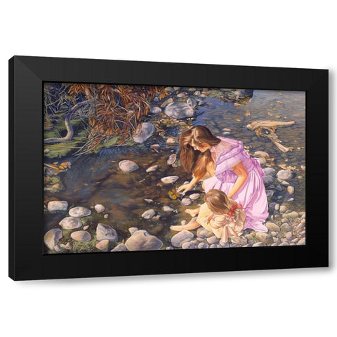 Age Of Innocence Black Modern Wood Framed Art Print with Double Matting by Stevenson, Graeme