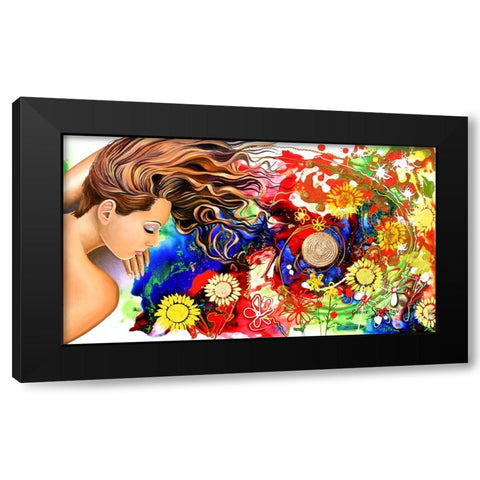 Asleep In The Garden Black Modern Wood Framed Art Print by Stevenson, Graeme