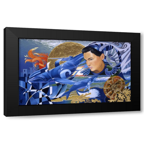 Atlantis Rising Black Modern Wood Framed Art Print with Double Matting by Stevenson, Graeme