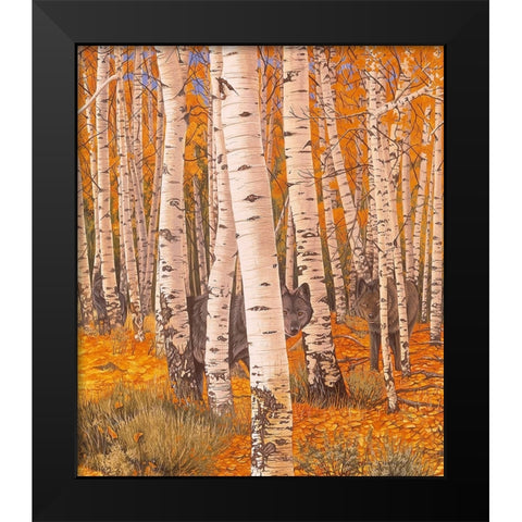Autumn Eyes Black Modern Wood Framed Art Print by Stevenson, Graeme