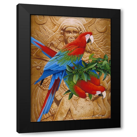 Aztec Rainbow Black Modern Wood Framed Art Print by Stevenson, Graeme