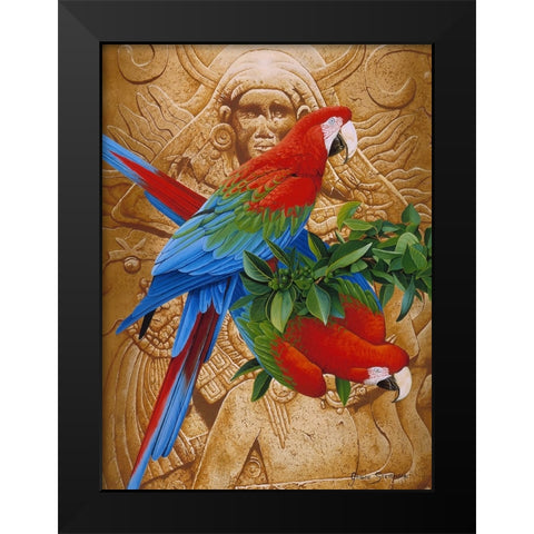 Aztec Rainbow Black Modern Wood Framed Art Print by Stevenson, Graeme