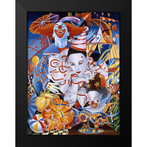 Be A Clown Black Modern Wood Framed Art Print by Stevenson, Graeme