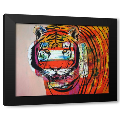 Burning Bright Eyes Black Modern Wood Framed Art Print by Stevenson, Graeme