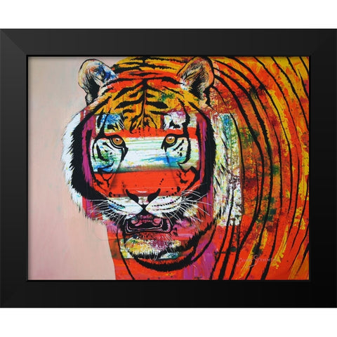 Burning Bright Eyes Black Modern Wood Framed Art Print by Stevenson, Graeme