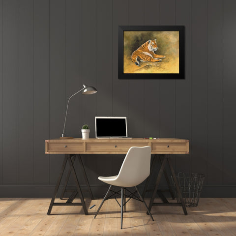 Burning Bright Black Modern Wood Framed Art Print by Stevenson, Graeme