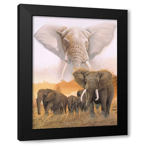 Confrontation Black Modern Wood Framed Art Print by Stevenson, Graeme