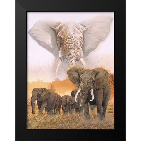 Confrontation Black Modern Wood Framed Art Print by Stevenson, Graeme