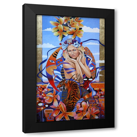 Electric Madonna Black Modern Wood Framed Art Print by Stevenson, Graeme