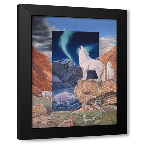 Foot Steps in the Night Black Modern Wood Framed Art Print by Stevenson, Graeme