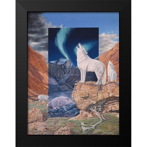 Foot Steps in the Night Black Modern Wood Framed Art Print by Stevenson, Graeme