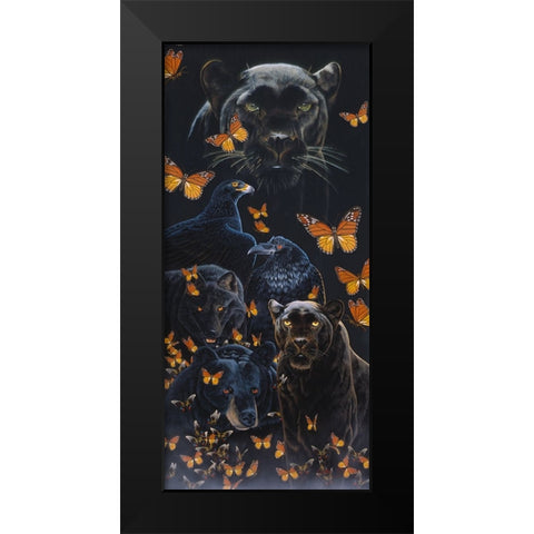 Gaurdian Angel Black Modern Wood Framed Art Print by Stevenson, Graeme