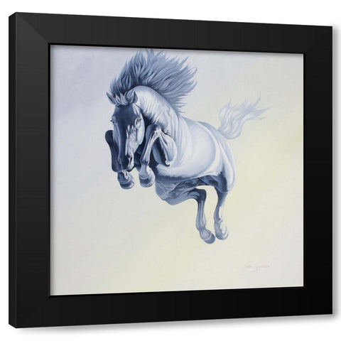 Go Ahead And Jump Black Modern Wood Framed Art Print with Double Matting by Stevenson, Graeme