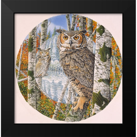 Great Horned Camoflage Black Modern Wood Framed Art Print by Stevenson, Graeme